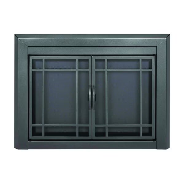 Easton Large Gunmetal, Fireplace Glass Doors, Mfr#: EA-5012GM